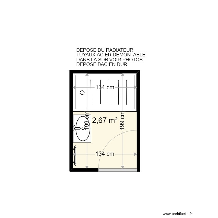 ROQUES CORALIE . Plan de 1 pièce et 3 m2