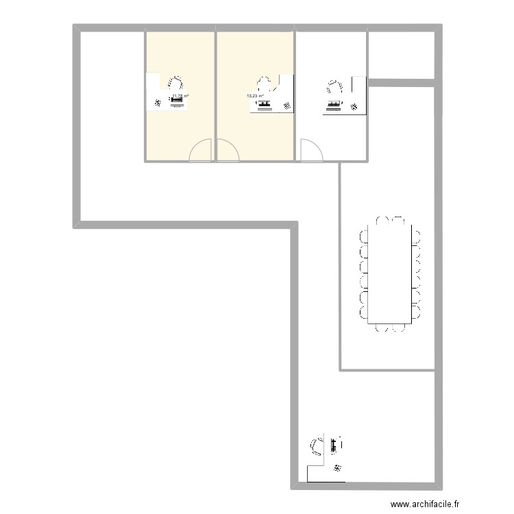 CCAS. Plan de 2 pièces et 25 m2