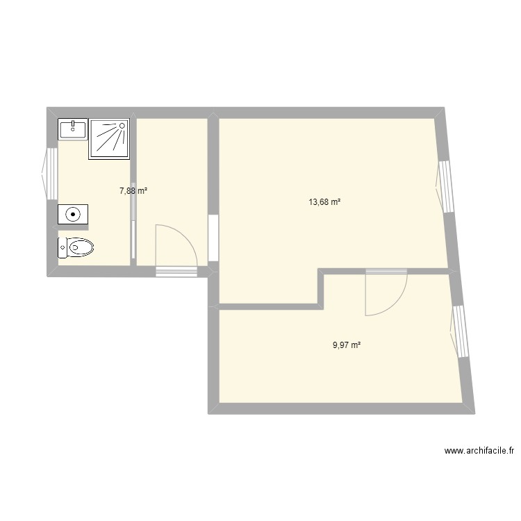 LOFT 2. Plan de 3 pièces et 32 m2