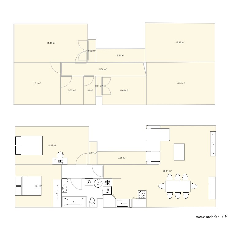Appartement T3. Plan de 0 pièce et 0 m2