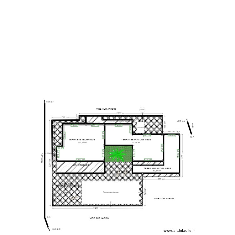 plan de terrasse warang. Plan de 10 pièces et 660 m2
