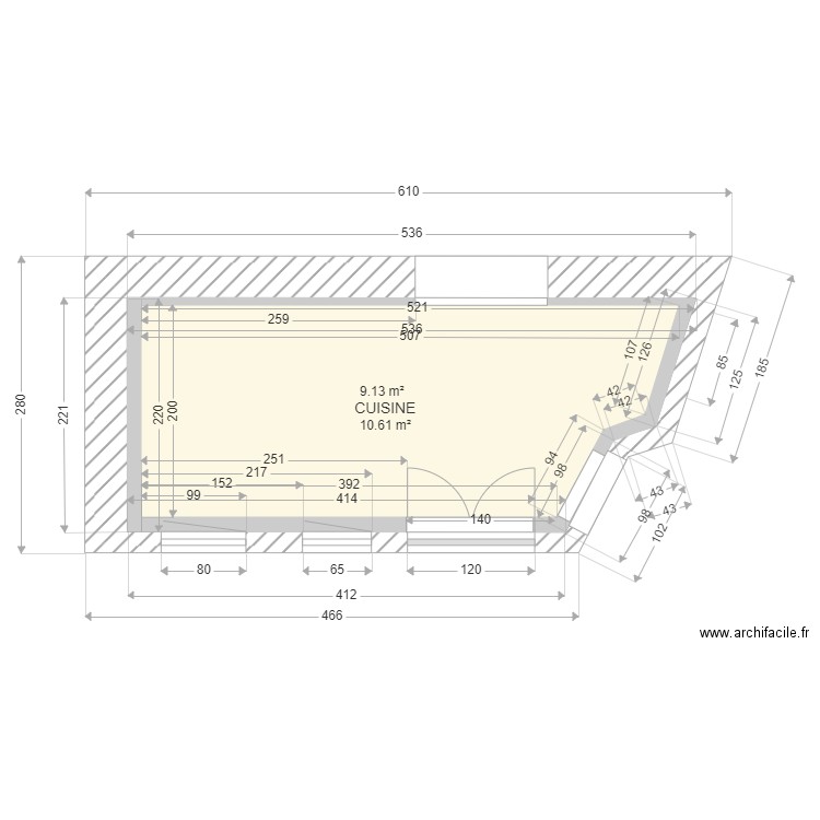 détail cuisine. Plan de 0 pièce et 0 m2