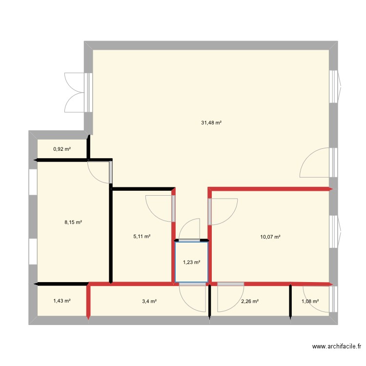 Maison Agon . Plan de 10 pièces et 65 m2