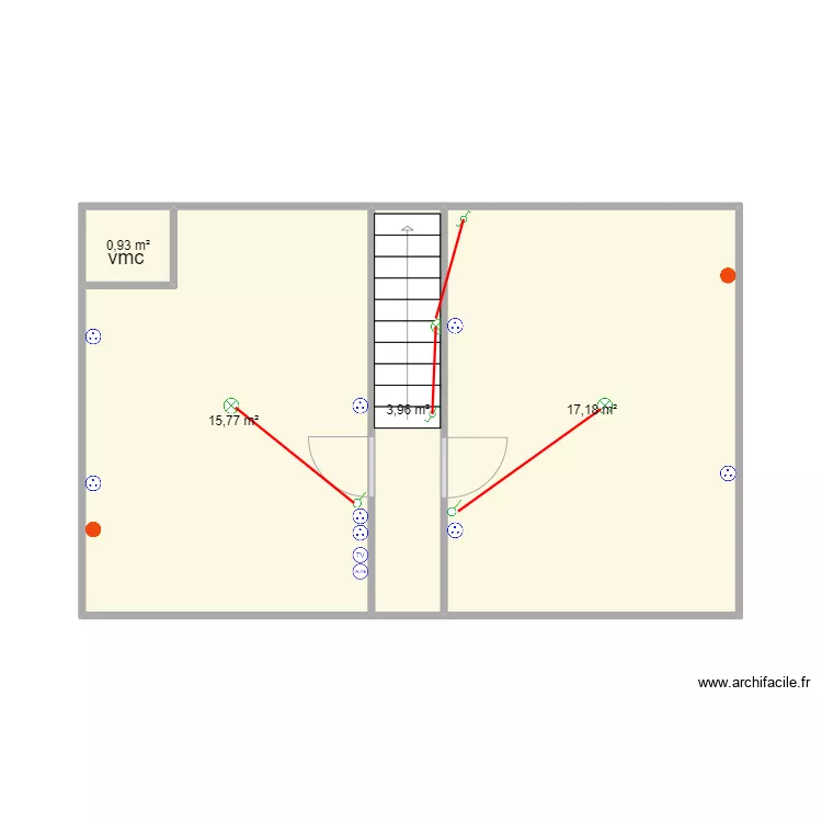 CHEVALIER  Etage. Plan de 