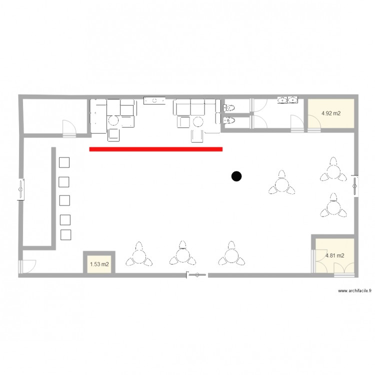 bar 200m2 suite. Plan de 0 pièce et 0 m2