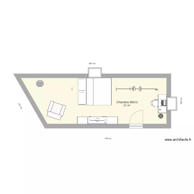 chambre Mimi V1. Plan de 