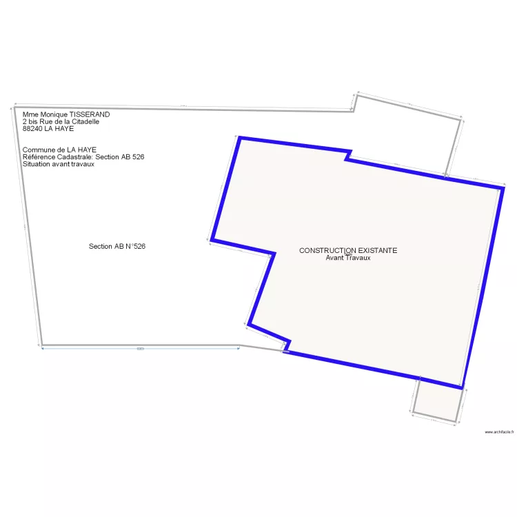 Plan Masse D&eacute;claration Travaux. Plan de 