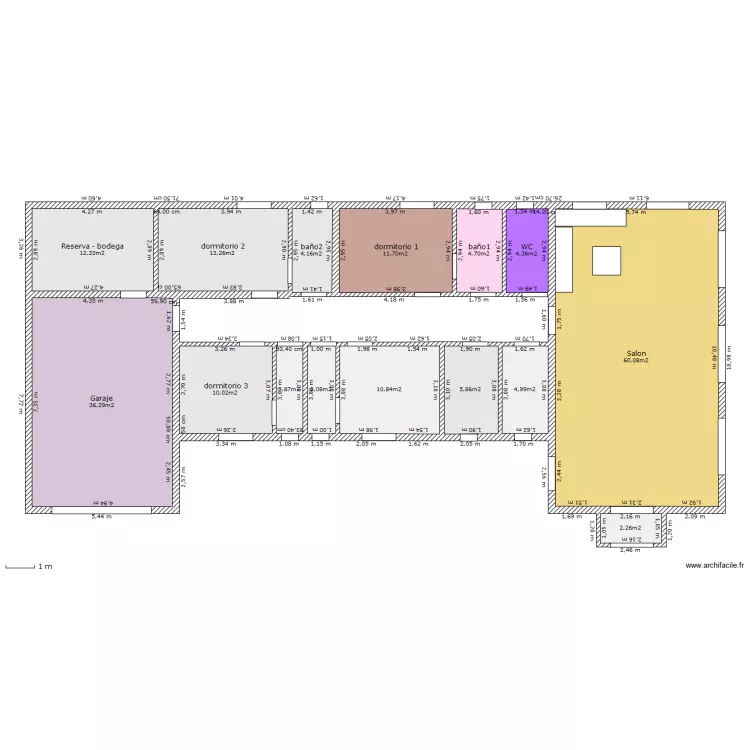 Maison avec salon cath&eacute;drale plein pied. Plan de 