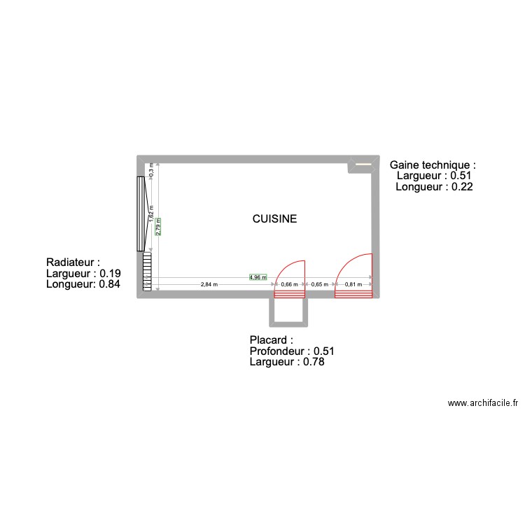 Vero et patrice. Plan de 2 pièces et 14 m2