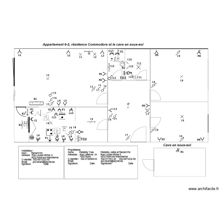 Implantation app avec cave. Plan de Implantation app avec cave. Plan de