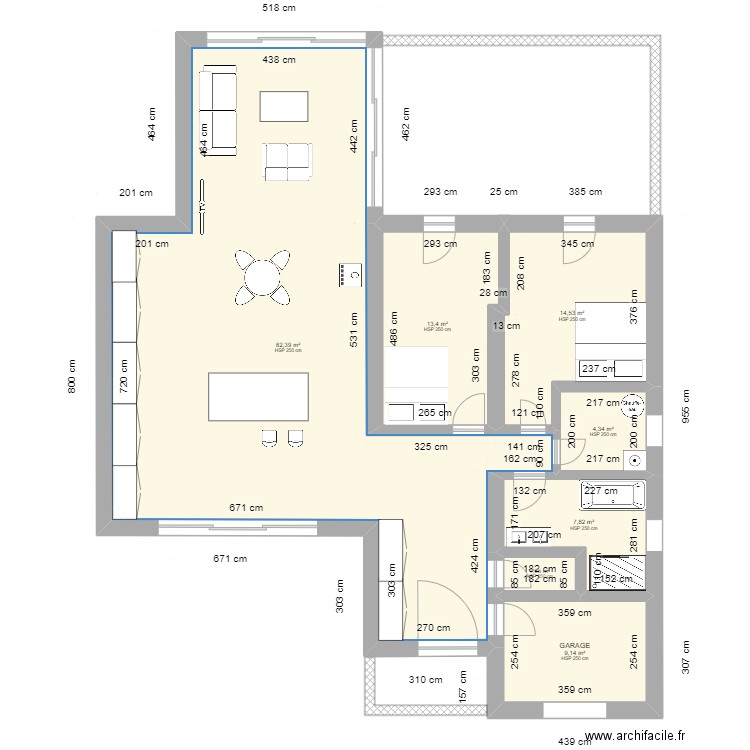 permis 2 stella 13. Plan de 7 pièces et 133 m2