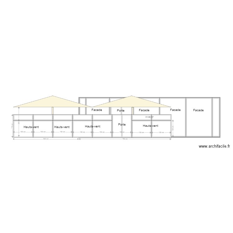 Plan de Coupe Coté. Plan de 0 pièce et 0 m2