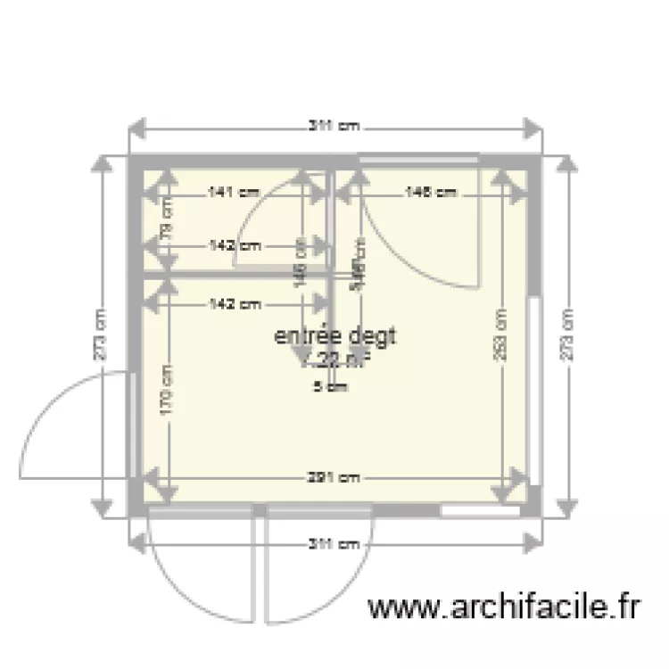 entr&eacute;e degagt. Plan de 