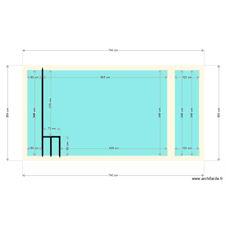 PISCINE. Plan de 5 et 23 m² PISCINE. Plan de 5 et 23 m²