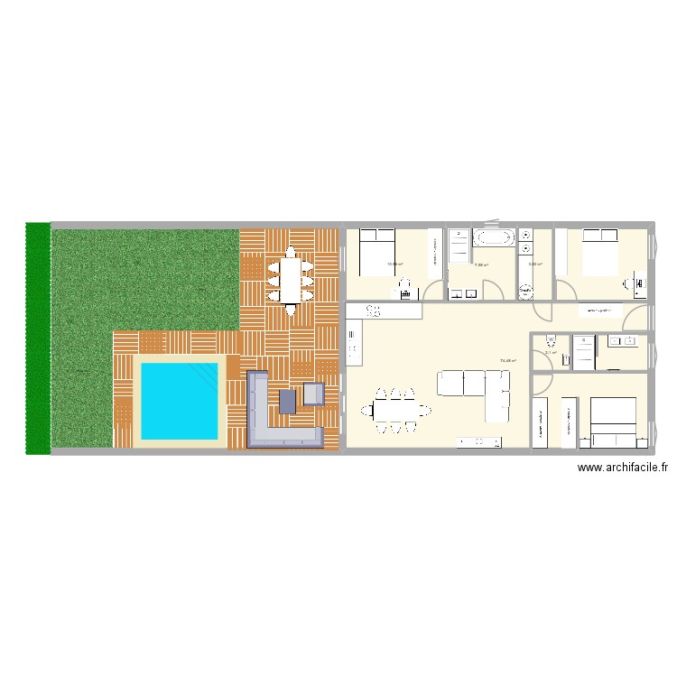 MAISON CHAPPES. Plan de 5 pièces et 99 m2