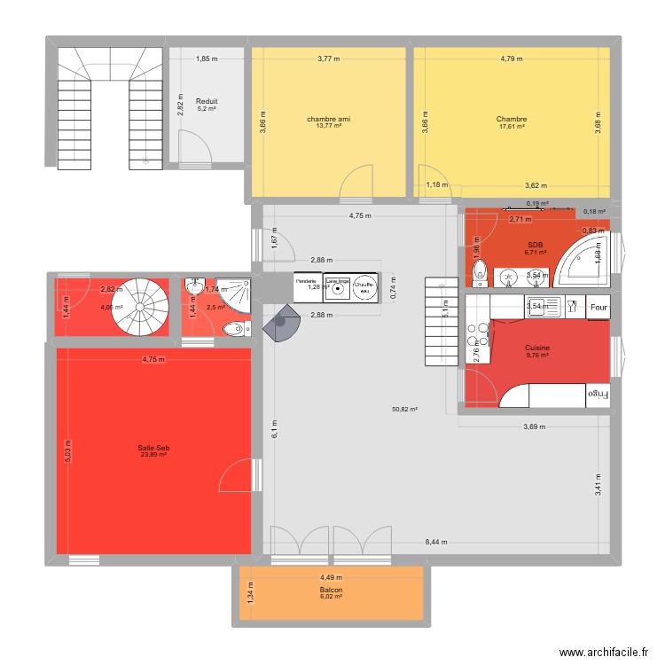 Ruppi cotation Renovation. Plan de 19 pièces et 206 m2