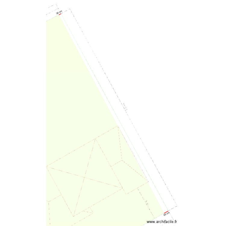 cote de la limite au mur existant. Plan de 0 pièce et 0 m2