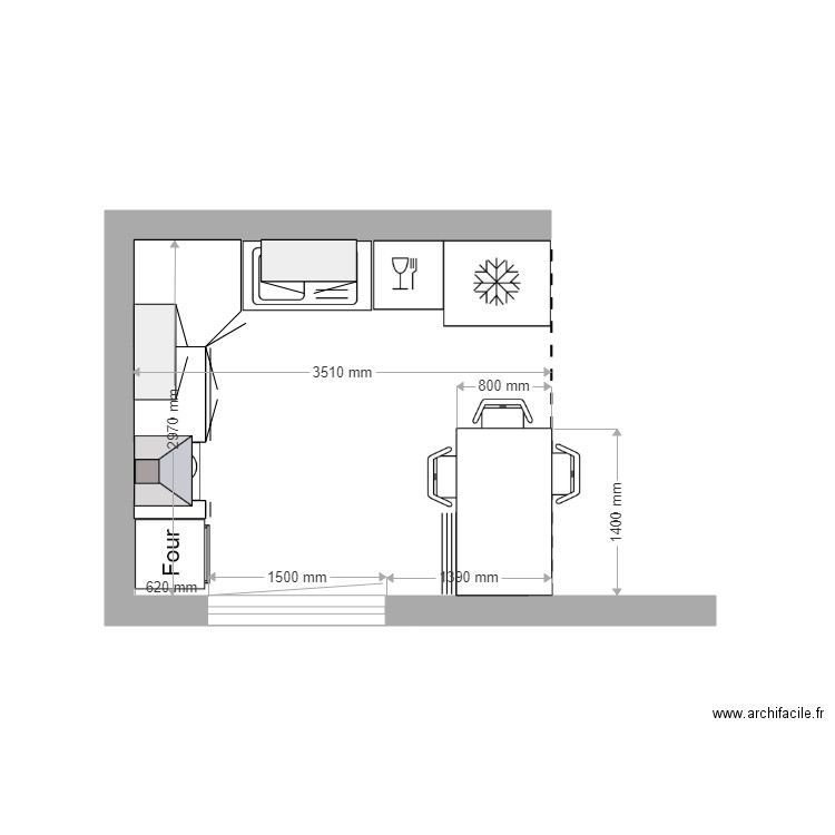 cuisine mallassagne. Plan de 0 pièce et 0 m2