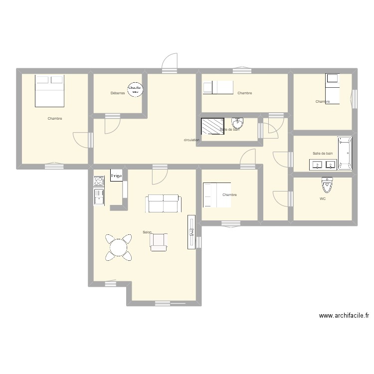 23EAO5258 BERNARD. Plan de 10 pièces et 129 m2