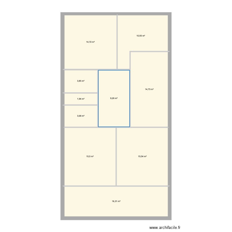 CARNOT R1 V3. Plan de 10 pièces et 106 m2