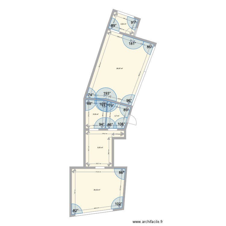 ESBLY RHUMERIE3. Plan de 6 pièces et 73 m2