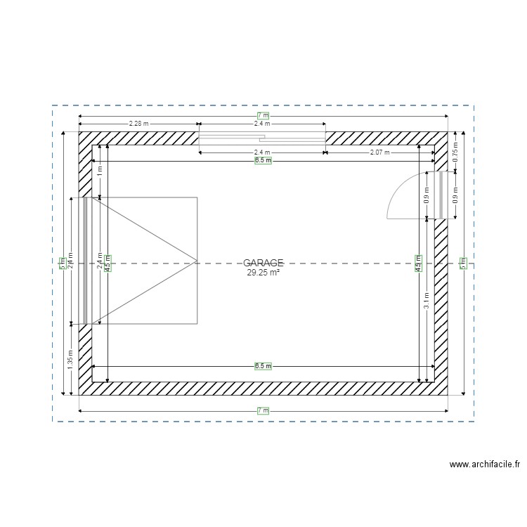 Garage. Plan de 0 pièce et 0 m2