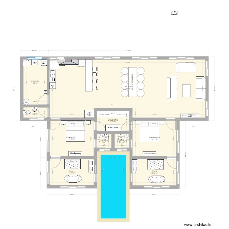 Itacare junge. Plan de 10 pièces et 150 m2