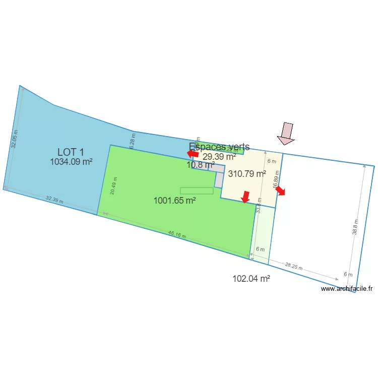 SAIGUEDE - rte St Lys parcelle B23 v4 modif chem acc&egrave;s. Plan de 