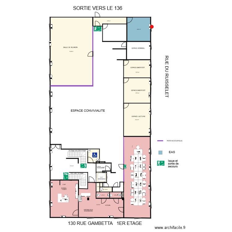 ACIF  RBB SALLE ET BUREAU travaux. Plan de 0 pièce et 0 m2