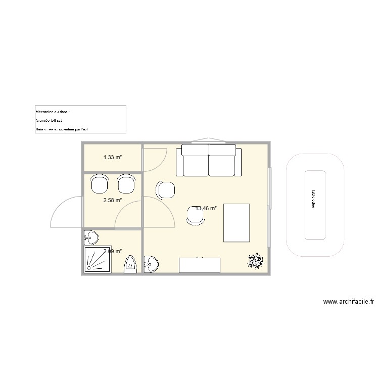 cab. Plan de 0 pièce et 0 m2