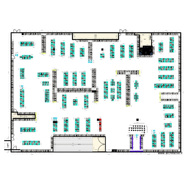 Fnac V3. Plan de 6 pièces et 74 m2