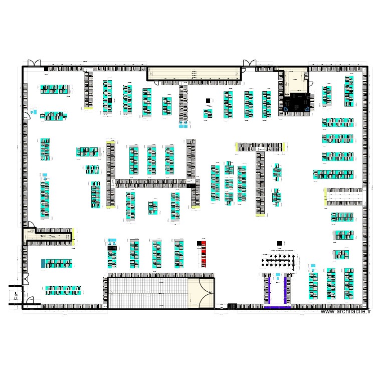 Fnac V3. Plan de 6 pièces et 74 m2