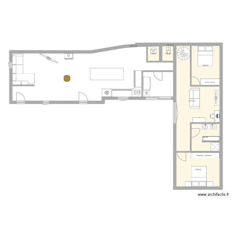 maison st george. Plan de 8 pièces et 54 m2