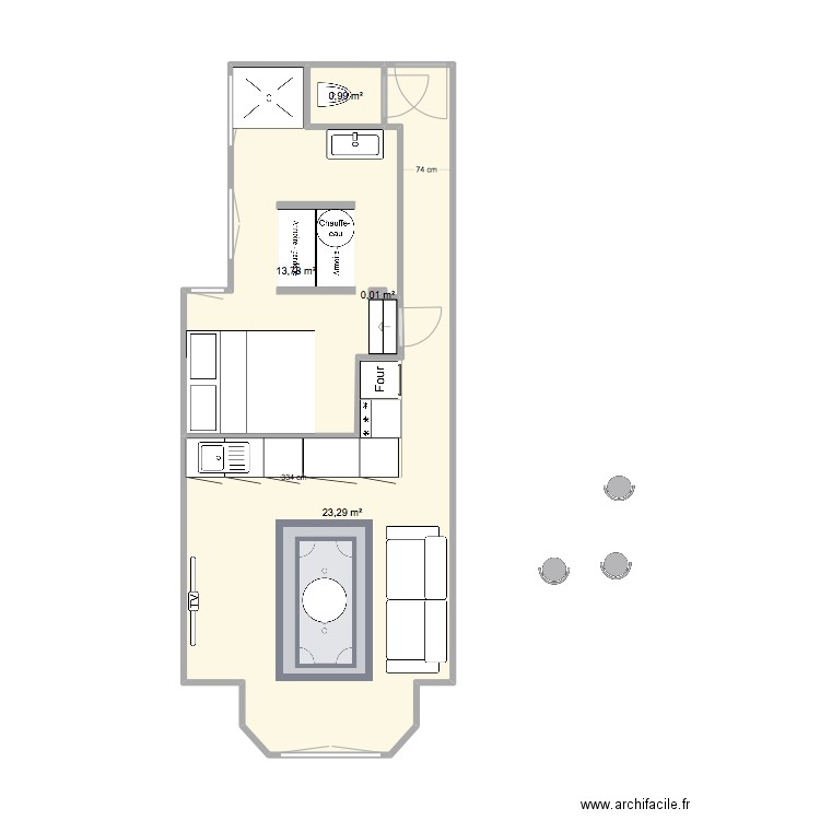 Kriou Palace 2. Plan de 4 pièces et 38 m2