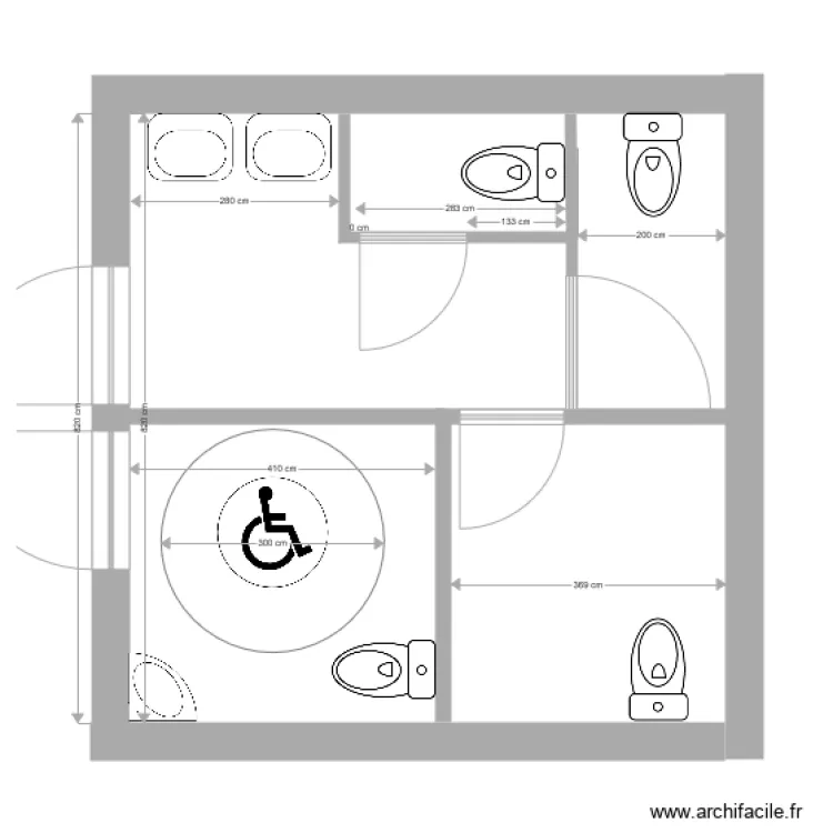 wc SDF. Plan de wc SDF. Plan de