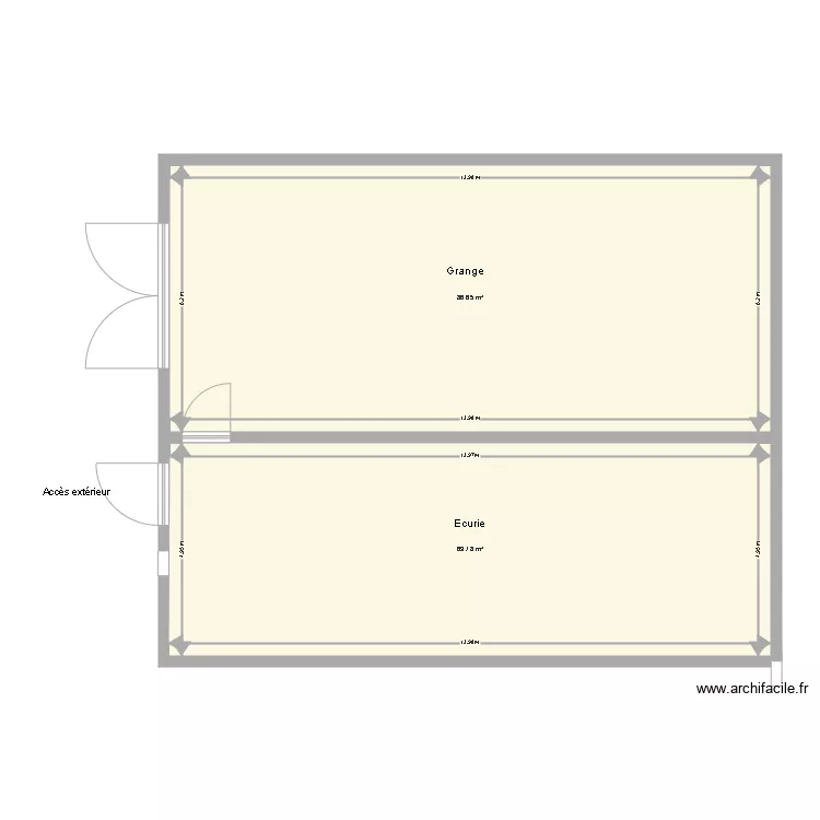 Plan Ecurie actuelle. Plan de 