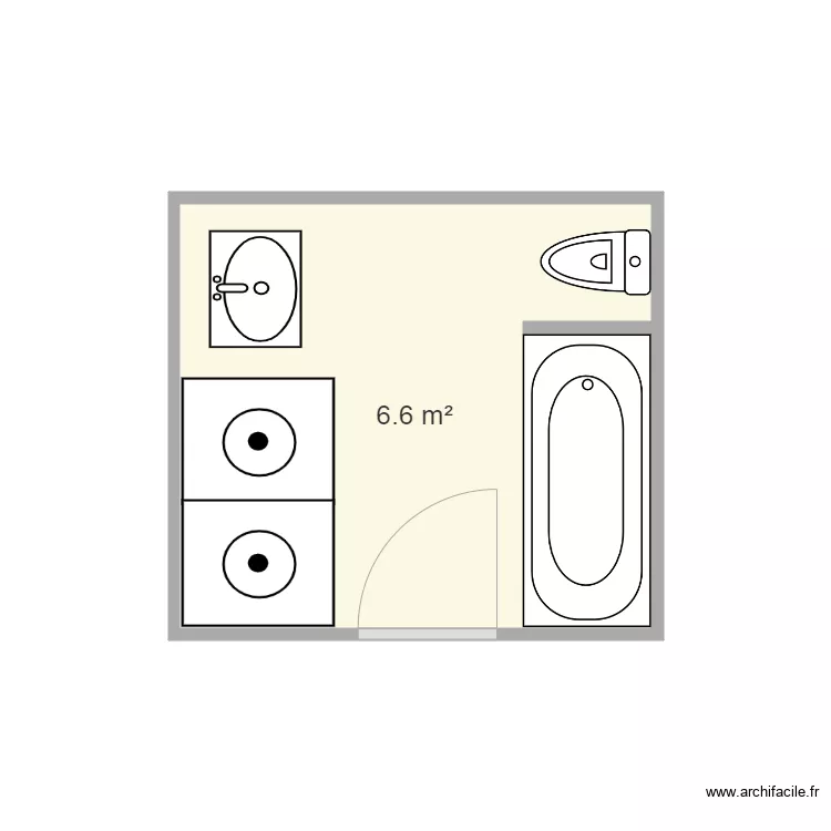 sale de bain A. Plan de 