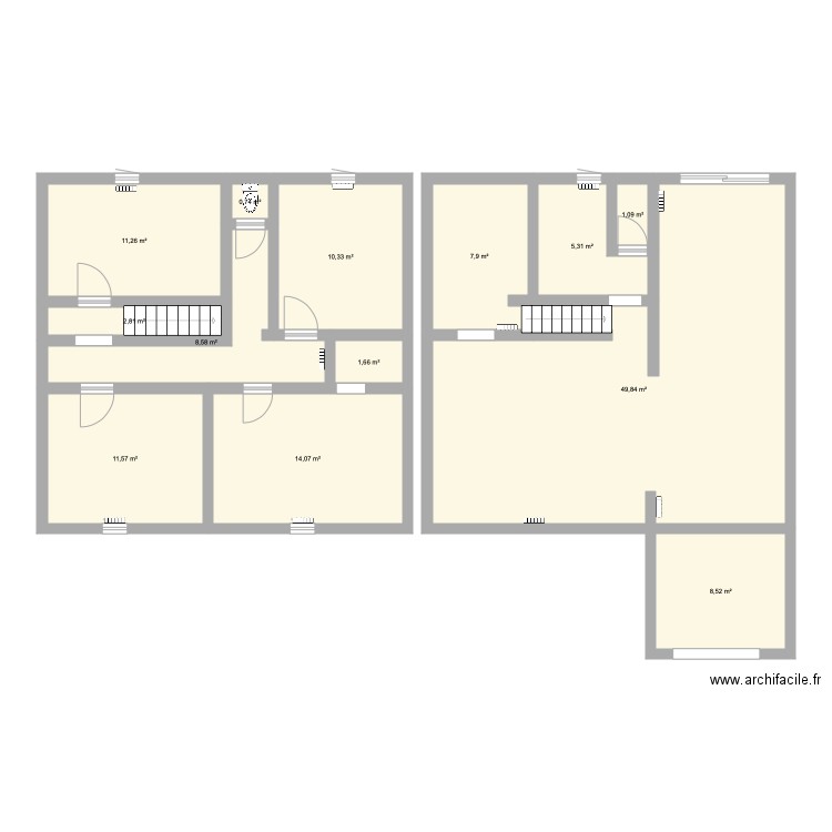 Etage terminus modifié au 24 oct. Plan de 0 pièce et 0 m2