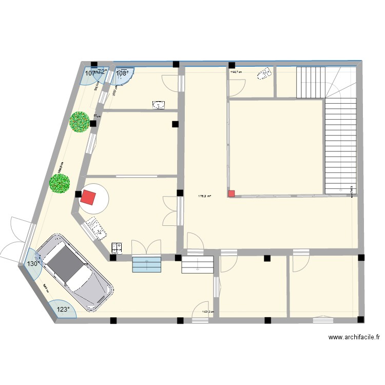 ghn11. Plan de 1 pièce et 178 m2