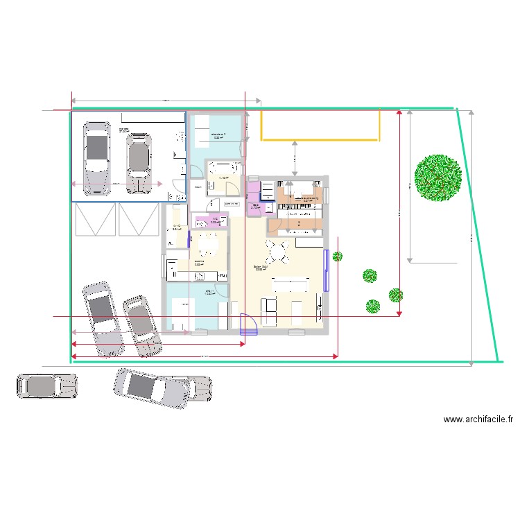 essai en T inversé table dans cuisine chambre dans barre T. Plan de 0 pièce et 0 m2