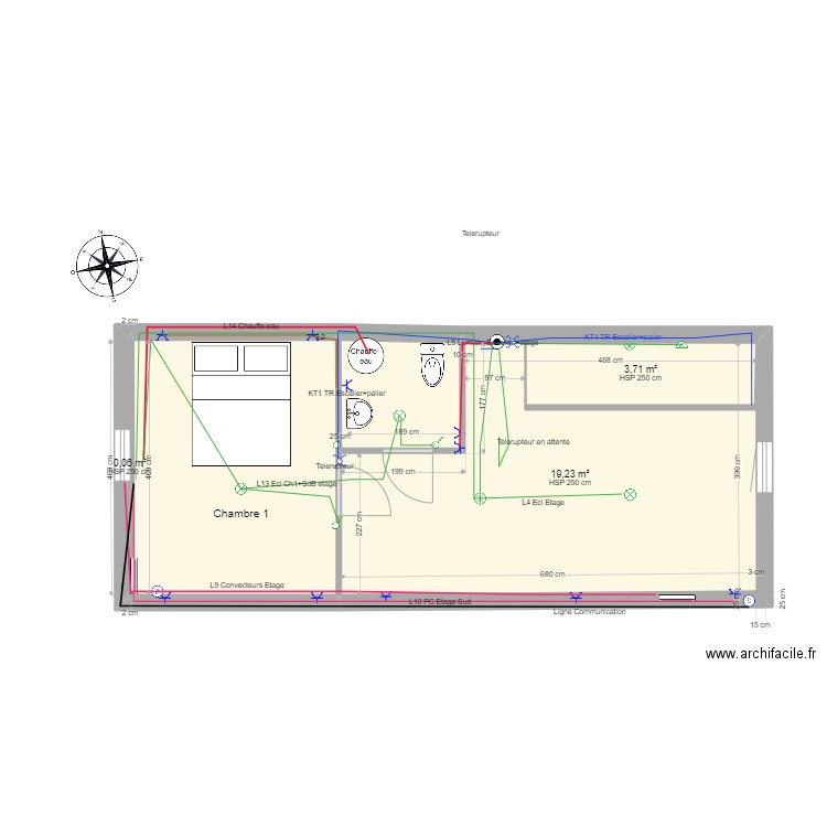 Logis-Elec-Consuel. Plan de 7 pièces et 50 m2