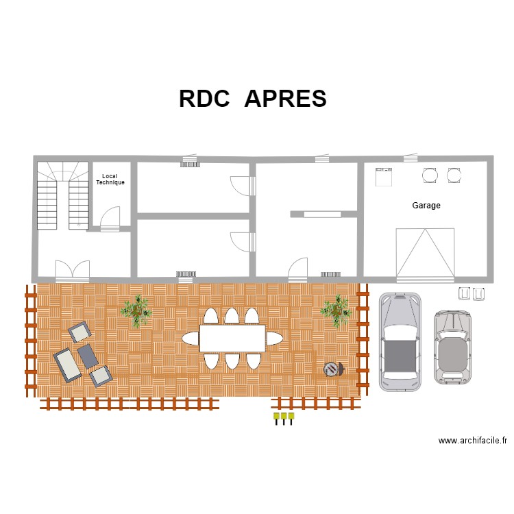 RDC APRES. Plan de 0 pièce et 0 m2