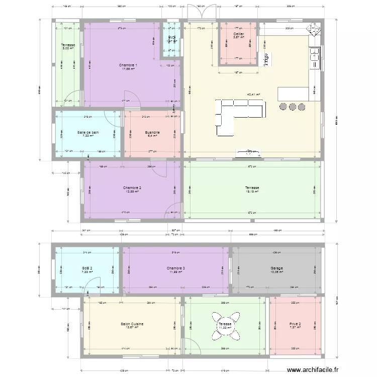 Maudette V4 non am&eacute;nag&eacute;. Plan de 