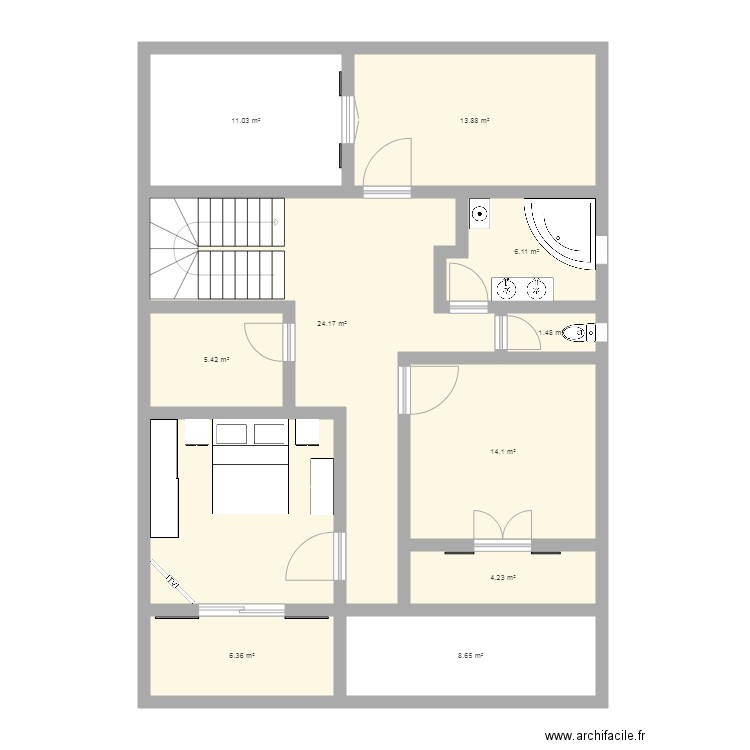 Plan maison 1er etage. Plan de 0 pièce et 0 m2