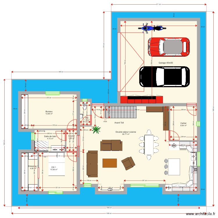 Plan avec Etage 142m2. Plan de 0 pièce et 0 m2