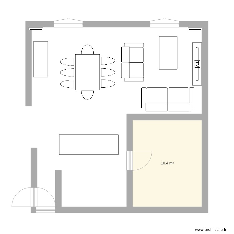 plan sans cloisons. Plan de 0 pièce et 0 m2