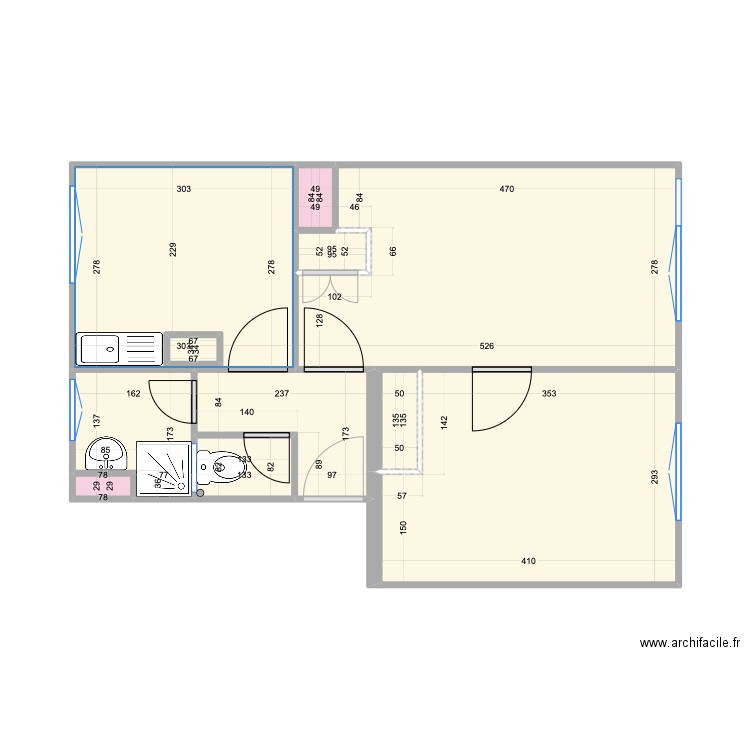 Plan appartement Julia_VO_20230218_Sans Meubles. Plan de 11 pièces et 42 m2