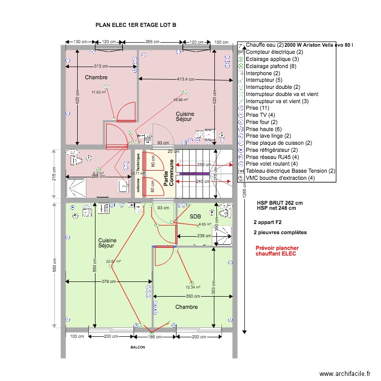 PLAN ELEC 1er Etage LOT B 15 05 2020. Plan de 0 pièce et 0 m2