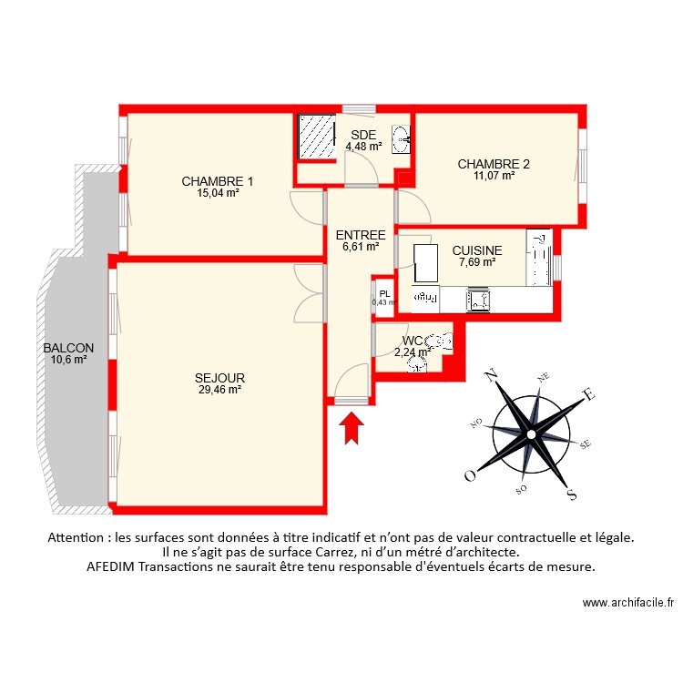 BI8130. Plan de 11 pièces et 88 m2