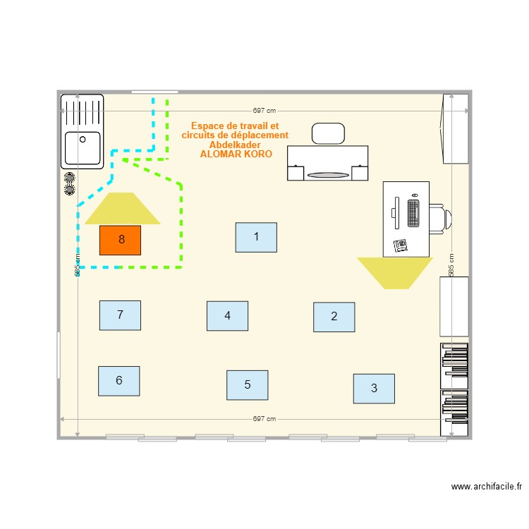 SEGPA 1 trajet élève 8 . Plan de 0 pièce et 0 m2